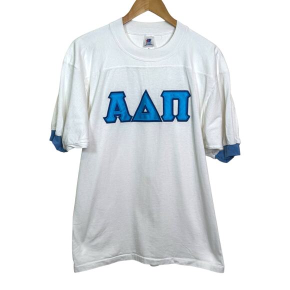 Alpha Delta Pi Sew on Patch Size Medium Ringer Jersey Shirt - Picture 1 of 7